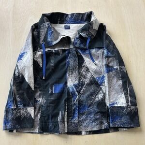 Vintage Jockey Jacket Womens Large Cotton Full Zip Anorak Geometric Print